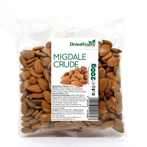 Migdale crude calitatea I California Supreme Driedfruits – 200 g